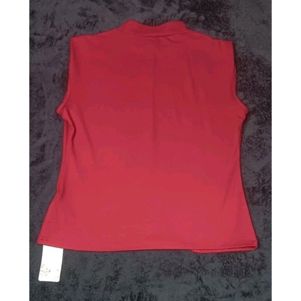 NWT! Emery Rose Mock Neck Sleeveless Top Shell M Maroon Fall Layering Minimalist